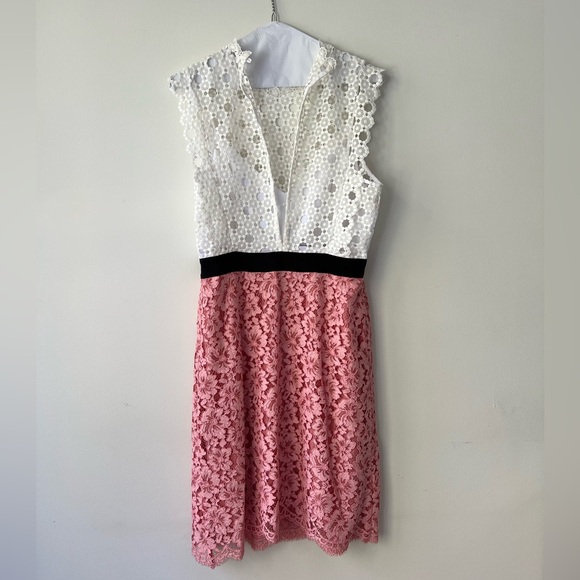 Sandro Lace Dress Pink and White Size 40 - Picture 2 of 4